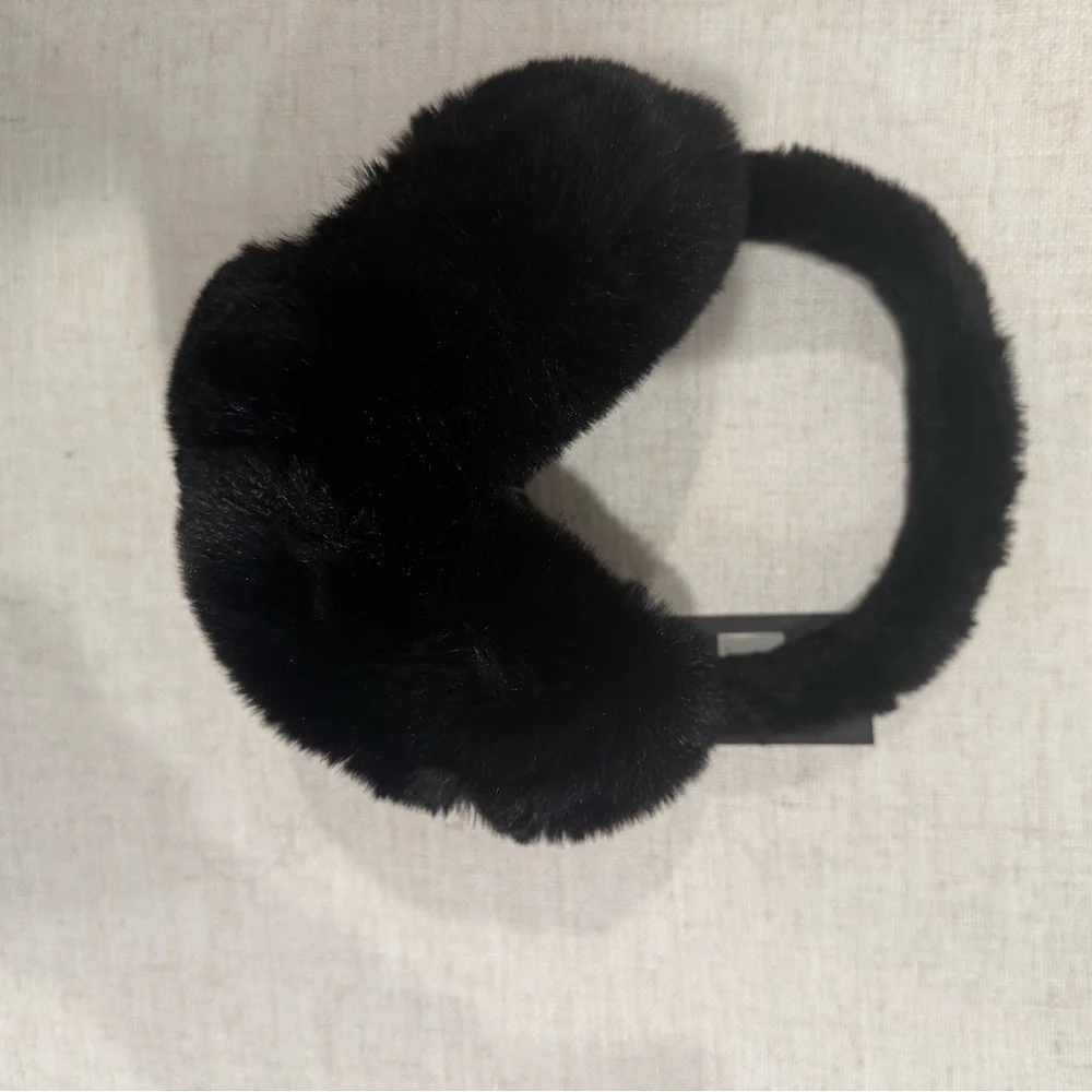 UGG Black Faux Fur Gloves and Earmuffs Set